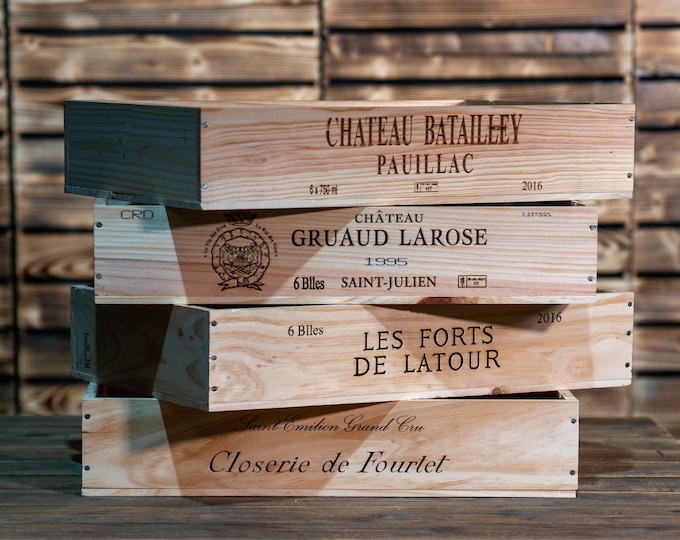 Half Sized Traditional FRENCH WOODEN WINE  Box  / Crate /  - Ideal Crafts Display Box  Organiser Flat  / Tray Storage unit
