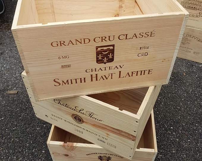 3 x FRENCH MAGNUM wooden wine box -Traditional  Box  / Crate / Storage unit Christmas Hamper