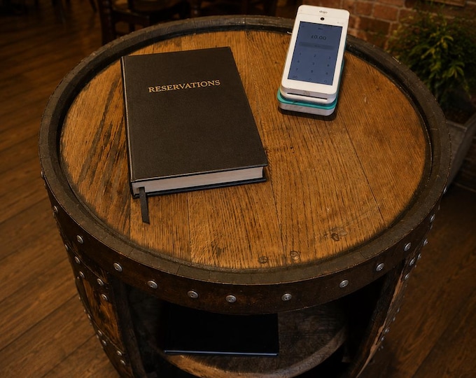Portable Whisky Barrel Display Counter Farm Shop Bar Restaurant Retail POS Stand