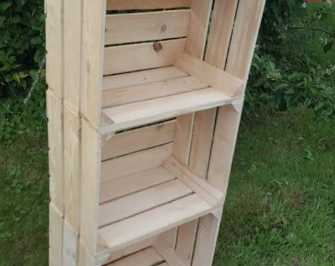 6 x Clean Wooden Apple Crates, ideal storage boxes box display crate bookshelf idea Vintage bushell box style