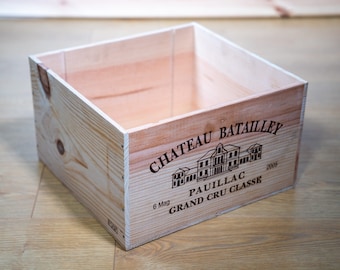 Wooden Wine Box Crate 6 Magnum bottle size. French, Genuine, Vintage, Shabby Chic
