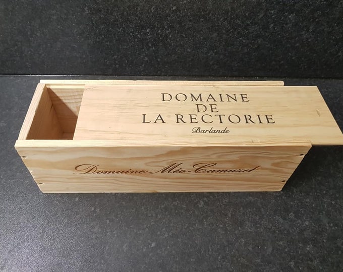 Single Bottle Size - Champagne  / Wine Box with lid - Ideal Craft box / Tidy  / Wedding box