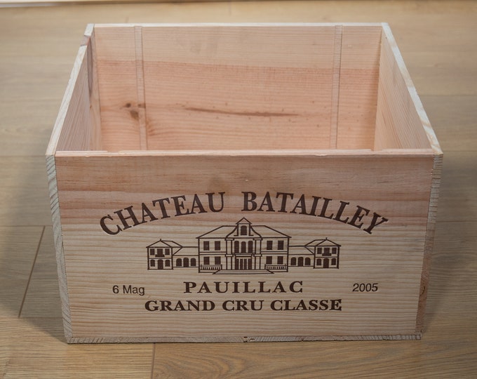 Wooden Wine Box Crate. 6 Magnum bottle size. French, Genuine, Vintage, Shabby Chic