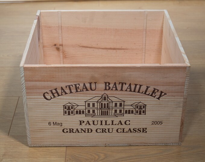 Wooden Wine Box Crate. 6 Magnum bottle size. French, Genuine, Vintage, Shabby Chic