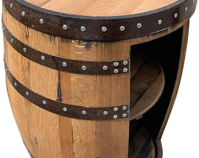 Rustic Bourbon Barrel Cask Handcrafted Drinks Cabinet / Home Bar / Man Cave