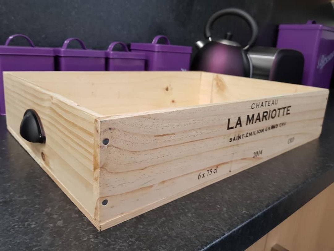 French Wooden Wine Box TRAY With Handles Dinner Tray Tea Etsy