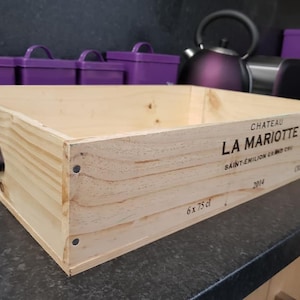French Wooden Wine box TRAY with handles- Dinner tray, tea tray, breakfast tray, wedding tray.  Lap Tray serving tray for Restaurant/ bar