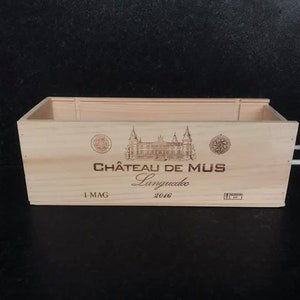 Chateau de Mus - Single Magnum Bottle Size Wooden Wine Box