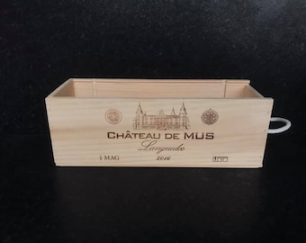 Chateau de Mus - Single Magnum Bottle Size Wooden Wine Box
