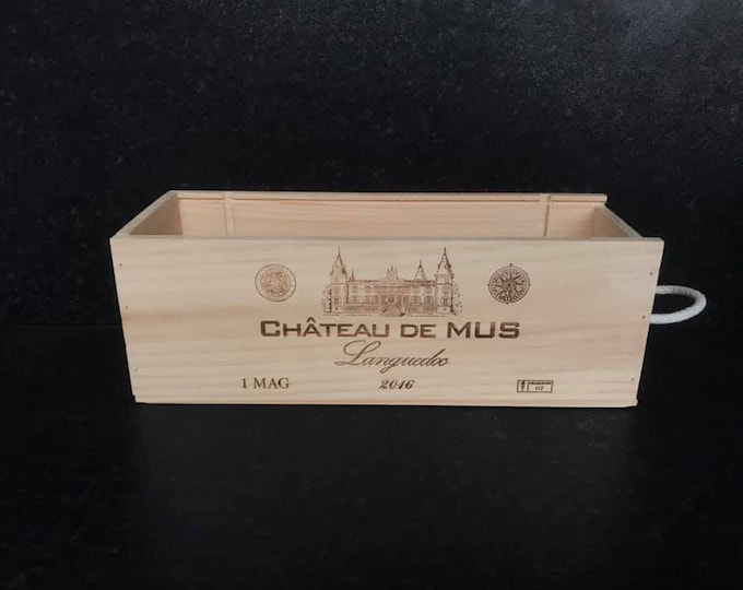 Chateau de Mus - Single Magnum Bottle Size Wooden Wine Box