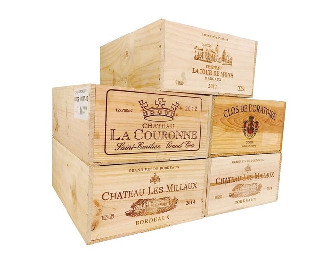 12 Bottle case size -  Traditional FRENCH  WOODEN WINE  Box  / Crate / Storage unit - Ideal for Planters and in the Greenhouse