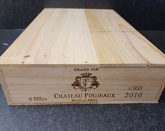 Ideal Crafts Display Box / Organiser - 1 x LIDDED Long Sided Half Sized Traditional Flat  / Tray Frech WOODEN WINE  Box  / Crate / Storage