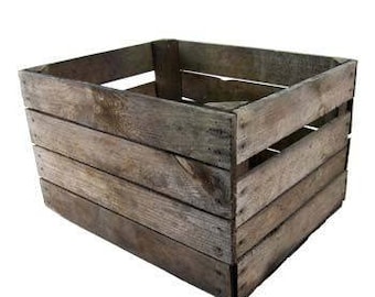 6 x Vintage Rustic European Wooden Apple Crates, ideal storage boxes box display crate bookshelf idea