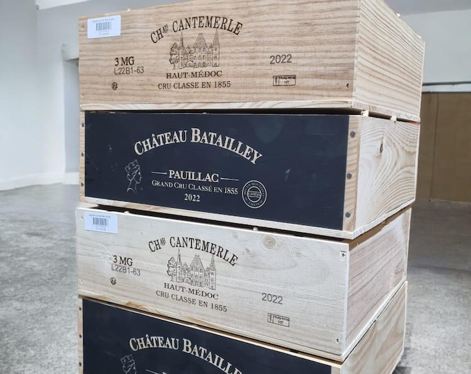 FRENCH MAGNUM Wine Box – 3 Bottle size, Pack of 4 - Ideal Retail / Shop / Market / Bar / Pub Display crates