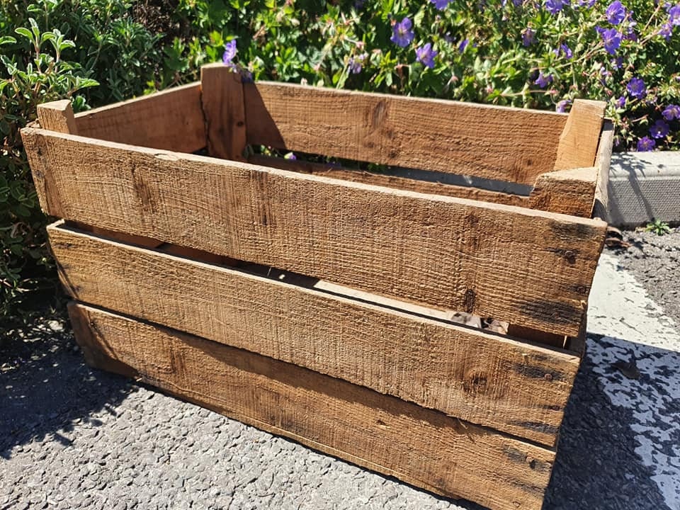 3 Slatted Vintage apple bushel fruit box crate Very rare and limited