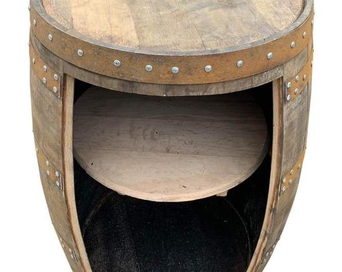 Rustic Bourbon Barrel Cask Handcrafted Drinks Cabinet / Home Bar / Man Cave
