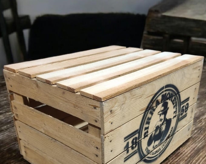 BIRRA MORETTI BEER Lager Branded Rustic Retro Wood Apple Crate Storage Box Chest Trunk For Man cave or She shed