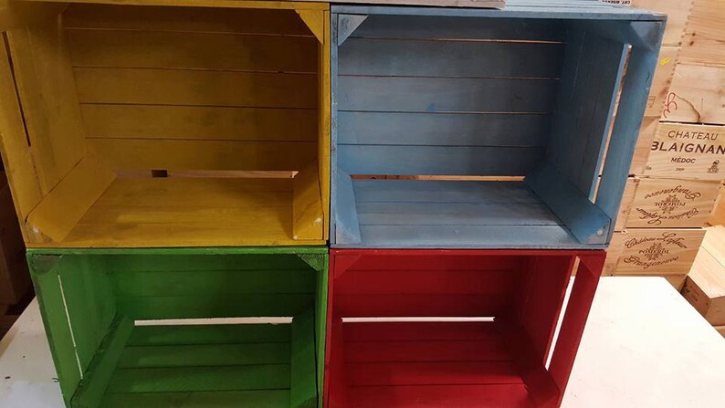 Various Colours Available Painted European Apple Boxes Fruit Crate Shabby Chic Furniture Home Living