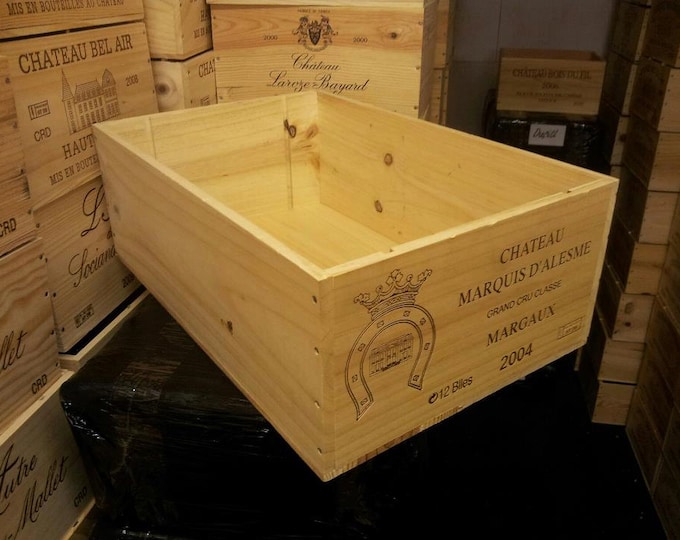 Pack of 3 - 12 Bottle size -  Traditional FRENCH  WOODEN WINE  Box  / Crate / Storage unit