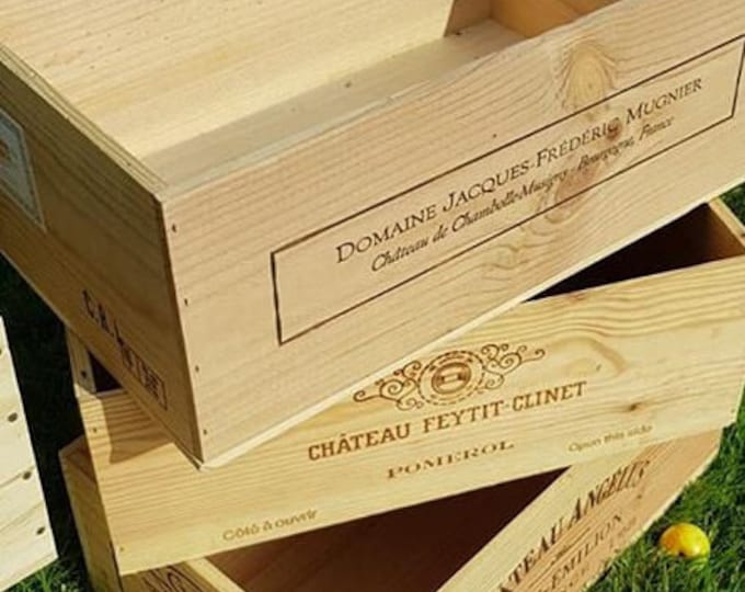 12 Bottle size Long Sided -  Traditional FRENCH WOODEN WINE  Box  / Crate / Storage unit