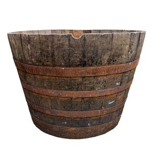 EXTRALARGE HALF Whiskey Barrel Cask - Wählen Sie Ihre Menge, kostenlose Lieferung - Pflanzgefäße aus wiedergewonnenem Eichenfass - 65 cm hoch x 90 cm breit