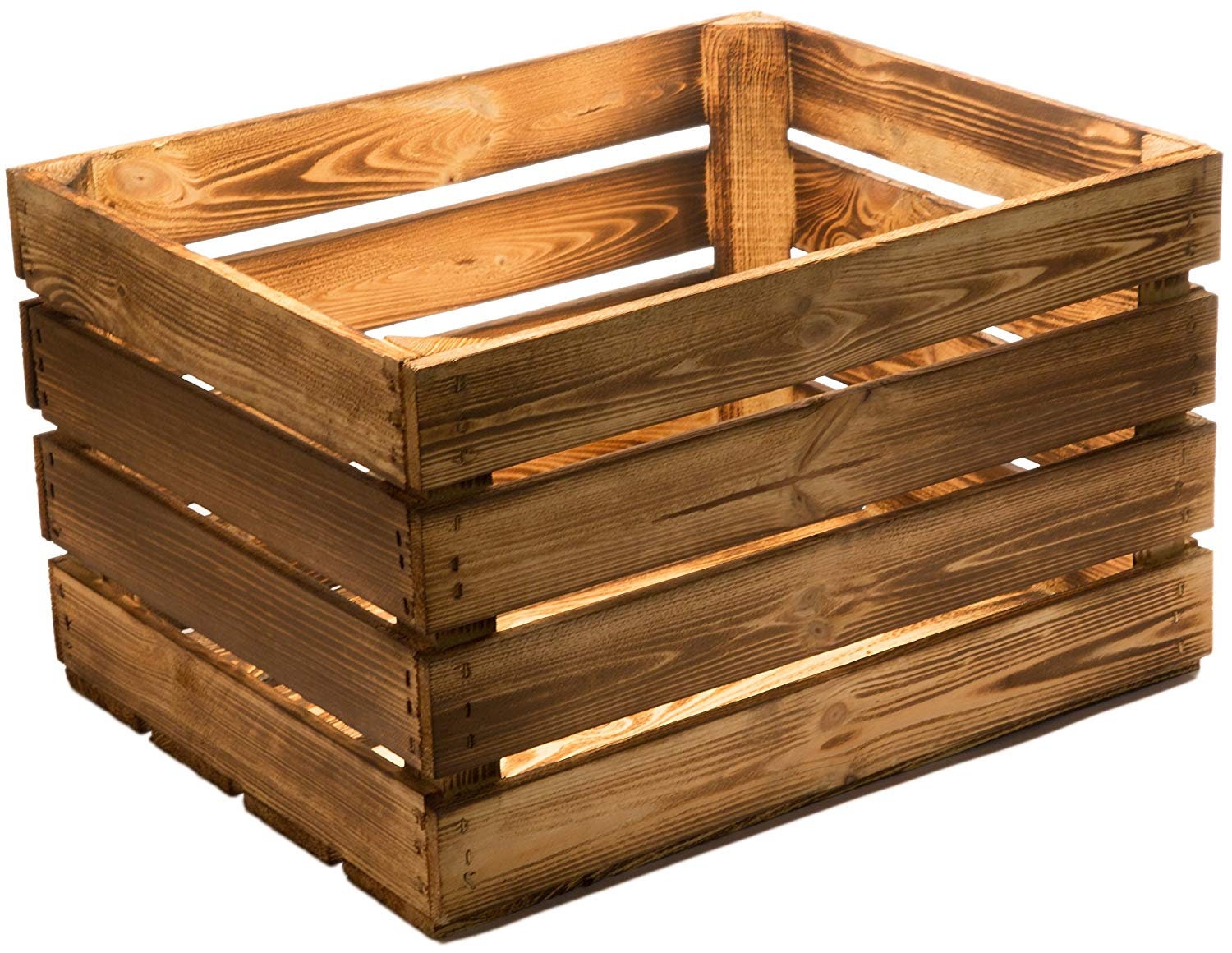 1 x Burntwood Vintage Rustic European Wooden Apple Crates, ideal