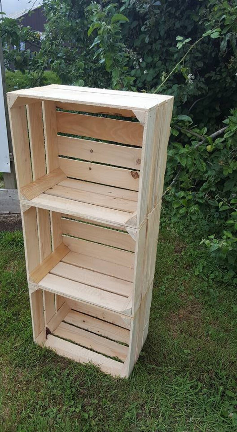 3 X Clean Wooden Apple Crates Ideal Storage Boxes Box Display Etsy