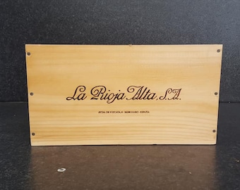 La Rioja Alta - 6 Bottle wooden wine box with handles - Ideal box to store crafts, collectables, wool and more - Spanish Wine