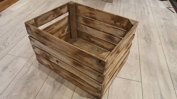 1 X Burntwood Vintage Rustic European Wooden Apple Crates Etsy