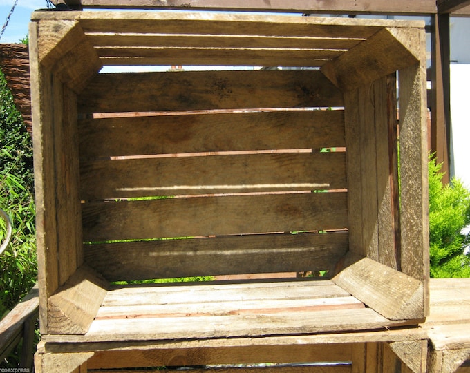 1 x Vintage Rustic European Wooden Apple Crates, ideal storage boxes box display crate bookshelf idea