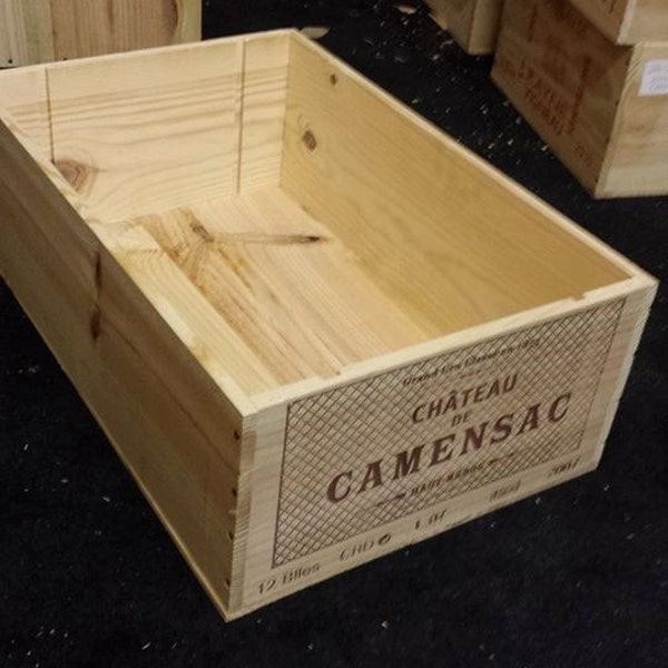 1 x 12 botellas - Caja de madera para vino tradicional francesa - Cesta de Navidad, idea de regalo