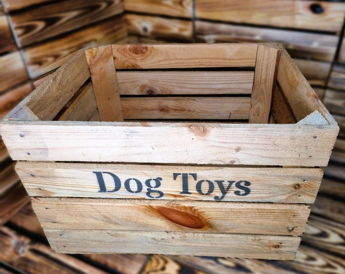 Large Dog Toys Chest Storage Collection Tidy Box Wooden Crate Gift Organiser