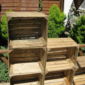 1 x Vintage Rustic European Wooden Apple Crate, ideal storage boxes box display crate bookshelf idea
