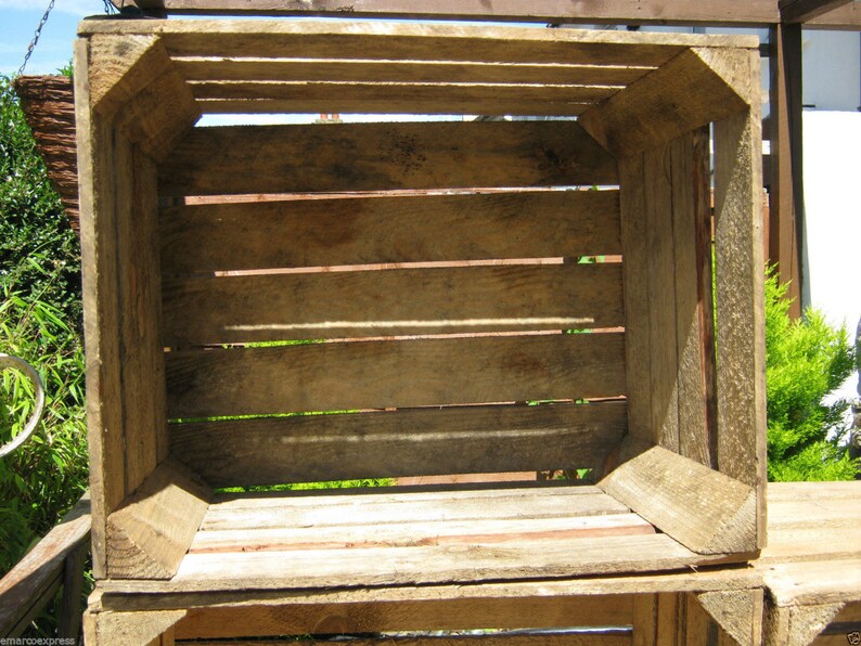 4 X Vintage Wooden Apple Crate Rustic Wood Box Wedding Etsy