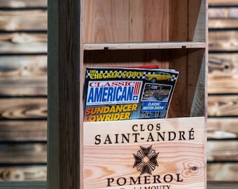 Reclaimed French Wooden Wine Box Bedside Table / Organiser - Bespoke & Handmade