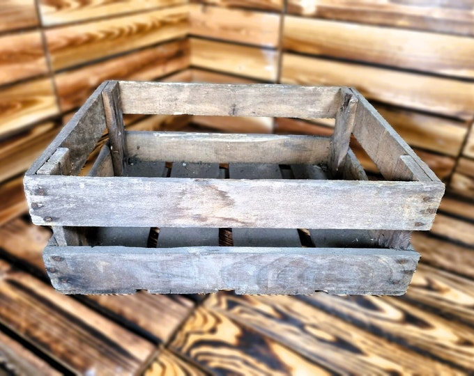 1 x FRENCH WINE CRATE - Genuine Wooden Original Vintage Crate industrial Wine Box Rustic Shabby Chic