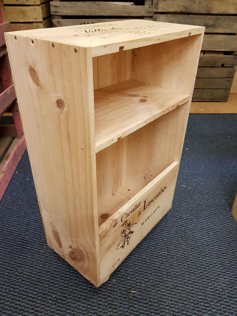 A Pair of Reclaimed French Wooden Wine Box Bedside Table / Etsy UK