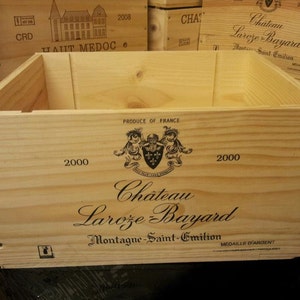 Traditional FRENCH WOODEN WINE Box / Crate / Storage unit 6 bottle size image 3