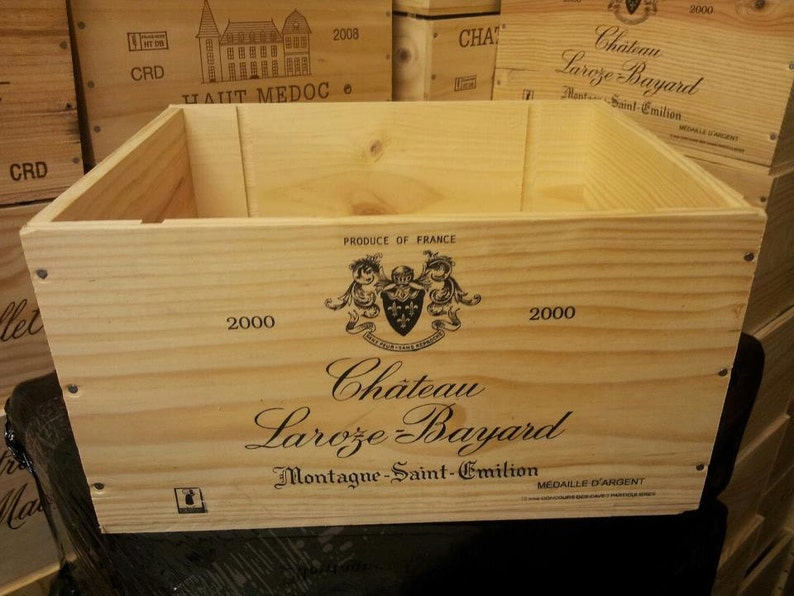 Traditional FRENCH WOODEN WINE Box / Crate / Storage unit 6 bottle size image 3