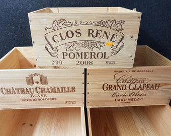 5 pack of Traditional Genuine FRENCH WOODEN WINE Boxes  / Crates / Storage unit