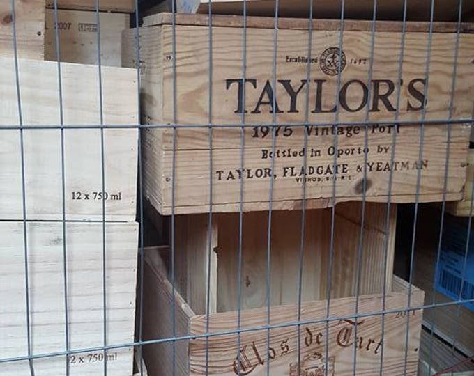 3 x Mixed FRENCH WINE BOXES Used wooden crates - Storage solutions hampers shabby chic - Champange / Port Boxes