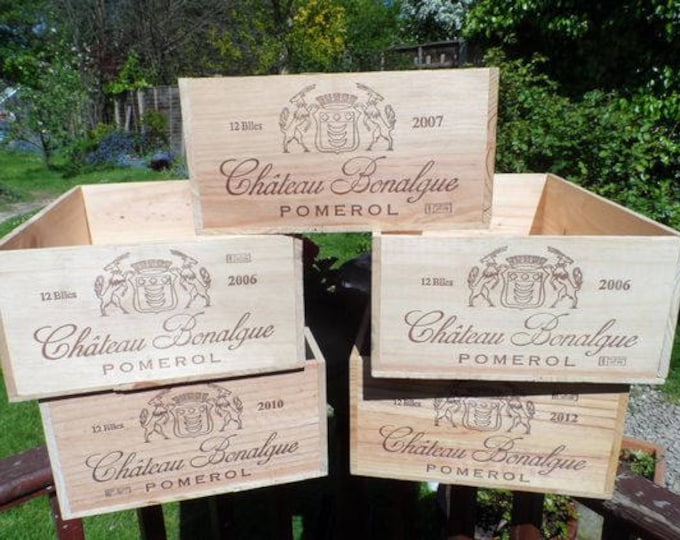 Chateau POMEROL 12 Bottle French wooden wine box - First Growth wine crate - Ideal for storage solutions or for your cellar store