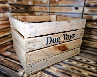 Large Dog Toys Chest Storage Collection Tidy Box Wooden Crate Gift Organiser