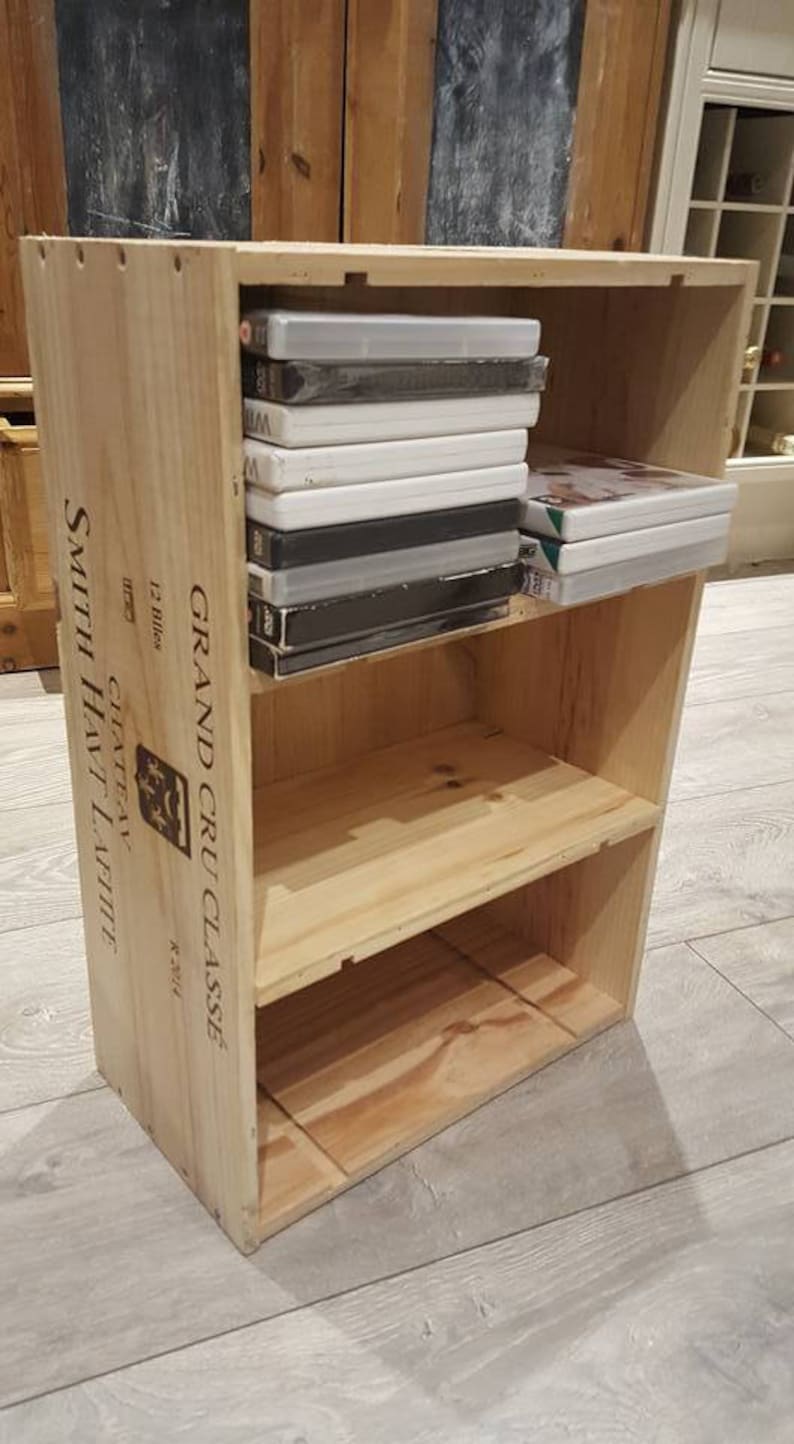 Reclaimed French Wooden Wine Box With Dividers / Shelves Etsy Canada