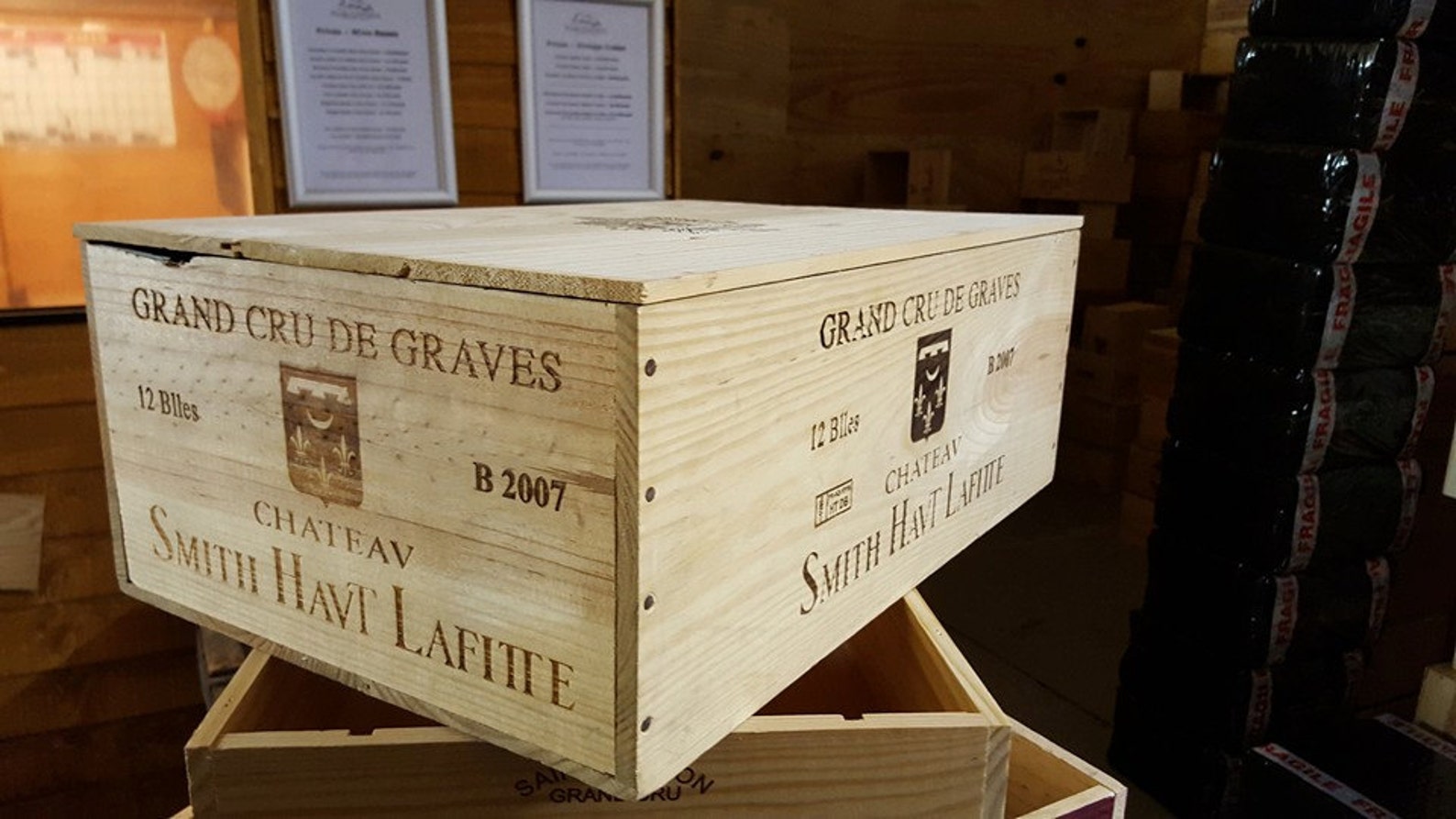 FRENCH Wooden Wine Box WITH LID traditional Box / Crate / Etsy