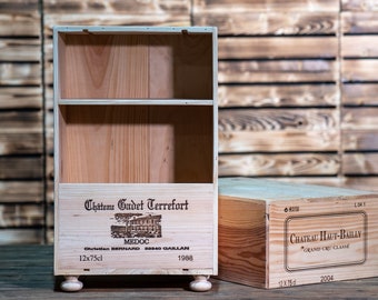 Reclaimed French Wooden Wine Box Bedside Table - Bespoke & Handmade