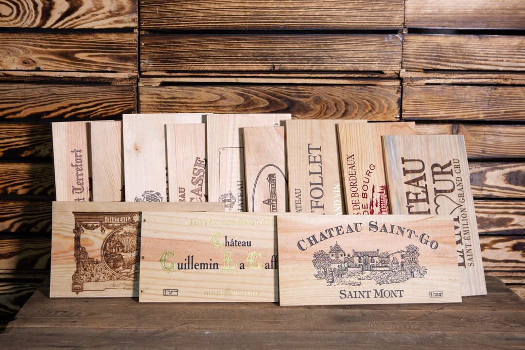 Wine Box End Panels. Wooden. Crate, Side, Plaque. Decoration. Home Bar