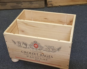 Handmade French Wooden wine box MAGAZINE RACK, NEWSPAPER tidy, storage display, Bathroom, Bedroom  Kitchen Organiser