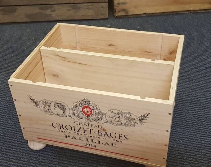 Handmade French Wooden wine box MAGAZINE RACK, NEWSPAPER tidy, storage display, Bathroom, Bedroom  Kitchen Organiser