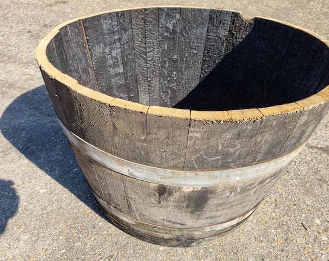 EXTRA LARGE HALF Whiskey Barrel Cask - Choose your quantity, Free delivery - Reclaimed Oak Cask Planters - Freshly Made to Order